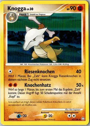 Pokémon-Karte Knogga 63/146 Erwachte Legenden