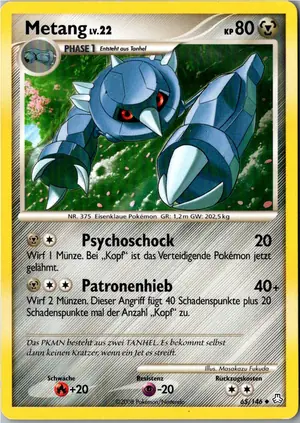 Pokémon-Karte Metang 65/146 Erwachte Legenden
