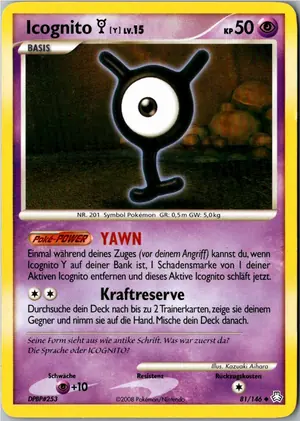 Pokémon-Karte Icognito Y 81/146 Erwachte Legenden