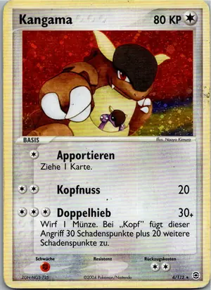 Pokémon-Karte Kangama 6/112 EX Feuerrot & Blattgrün
