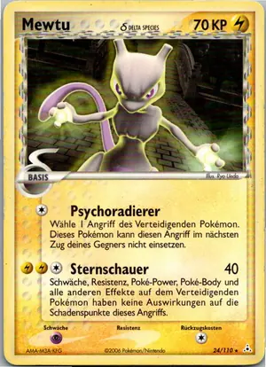 Pokémon-Karte Mewtu 24/110 EX Holon Phantoms