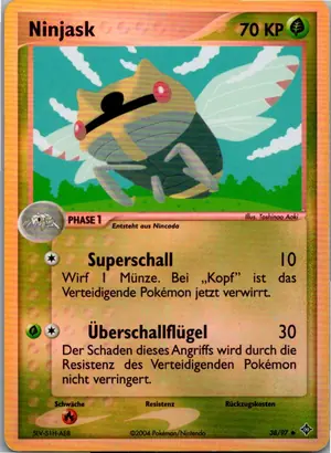 Pokémon-Karte Ninjask 38/97 EX Drache