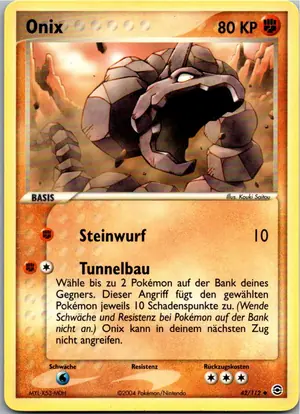 Pokémon-Karte Onix 42/112 EX Feuerrot & Blattgrün