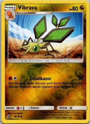 Pokémon-Karte Vibrava 38/70 Majestät Der Drachen