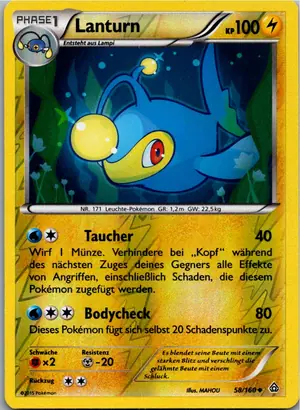 Pokémon-Karte Lanturn 58/160 Protoschock
