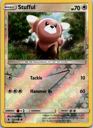 Pokémon-Karte Stufful Velursi 112/145 Stunde der Wächter