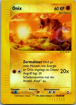 Pokémon-Karte Onix 98/147 Aquapolis