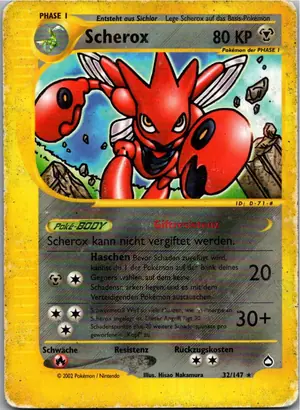 Pokémon-Karte Scherox 32/147 Aquapolis