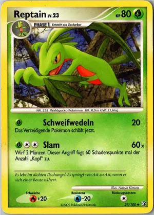 Pokémon-Karte Reptain 39/100 Sturmtief