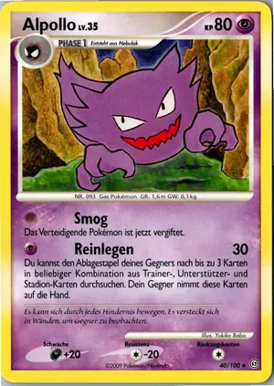 Pokémon-Karte Alpollo 40/100 Sturmtief