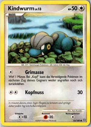 Pokémon-Karte Kindwurm 53/100 Sturmtief