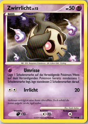 Pokémon-Karte Zwirrlicht 59/100 Sturmtief