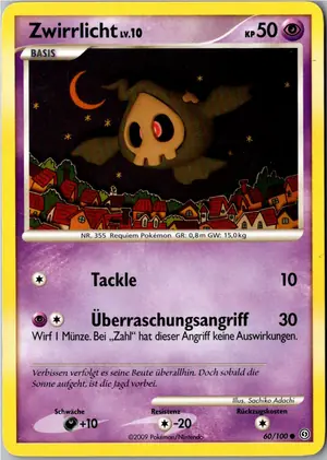 Pokémon-Karte Zwirrlicht 60/100 Sturmtief