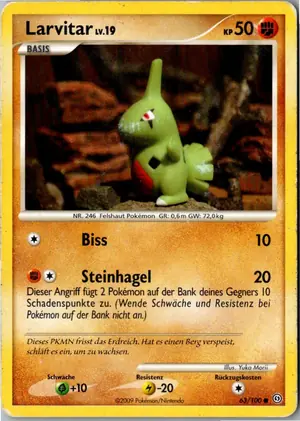 Pokémon-Karte Larvitar 63/100 Sturmtief
