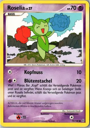 Pokémon-Karte Roselia 72/100 Sturmtief
