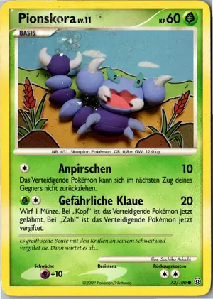 Pokémon-Karte Pionskora 73/100 Sturmtief