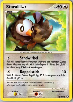 Pokémon-Karte Staralili 75/100 Sturmtief