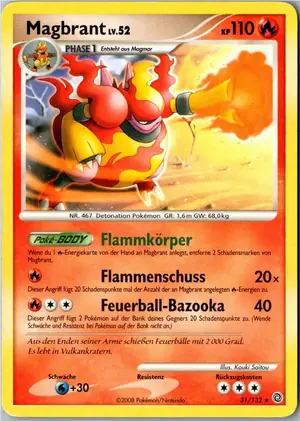Pokémon-Karte Magbrant 31/132 Rätselhafte Wunder