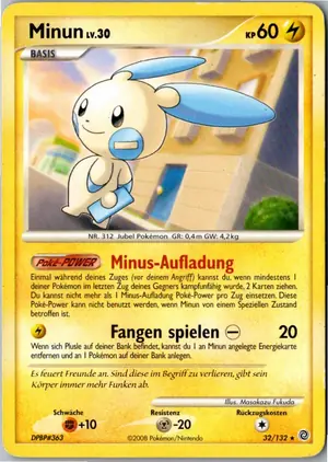 Pokémon-Karte Minun 32/132 Rätselhafte Wunder