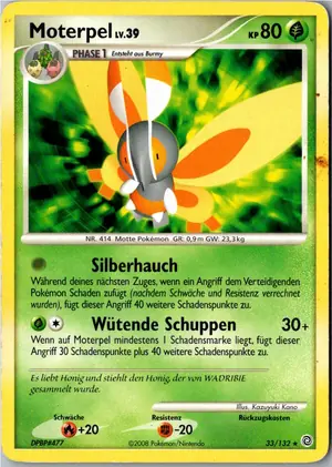 Pokémon-Karte Moterpel 33/132 Rätselhafte Wunder