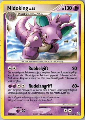 Pokémon-Karte Nidoking 34/132 Rätselhafte Wunder