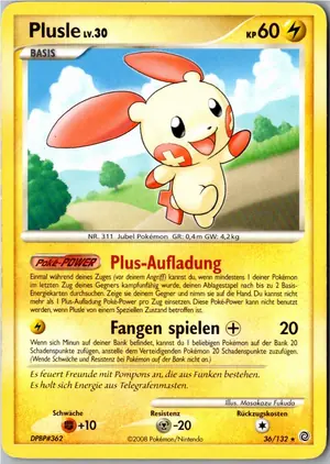 Pokémon-Karte Plusle 36/132 Rätselhafte Wunder