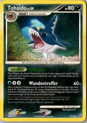 Pokémon-Karte Tohaido 37/132 Rätselhafte Wunder