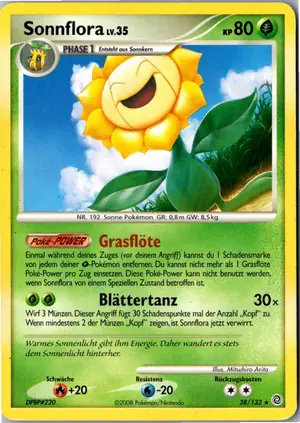Pokémon-Karte Sonnflora 38/132 Rätselhafte Wunder