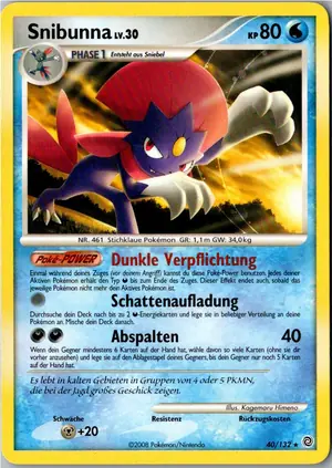Pokémon-Karte Snibunna 40/132 Rätselhafte Wunder