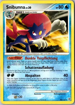 Pokémon-Karte Snibunna 40/132 Rätselhafte Wunder