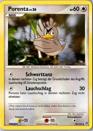 Pokémon-Karte Porenta 49/132 Rätselhafte Wunder