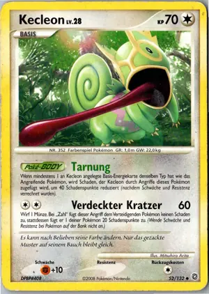 Pokémon-Karte Kecleon 52/132 Rätselhafte Wunder