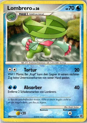 Pokémon-Karte Lombrero 54/132 Rätselhafte Wunder