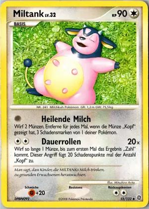 Pokémon-Karte Miltank 55/132 Rätselhafte Wunder