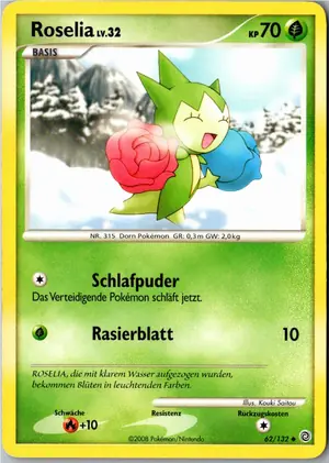Pokémon-Karte Roselia 62/132 Rätselhafte Wunder