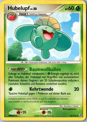 Pokémon-Karte Hubelupf 65/132 Rätselhafte Wunder