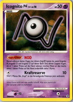 Pokémon-Karte Icognito N 69/132 Rätselhafte Wunder