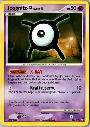 Pokémon-Karte Icognito X 71/132 Rätselhafte Wunder