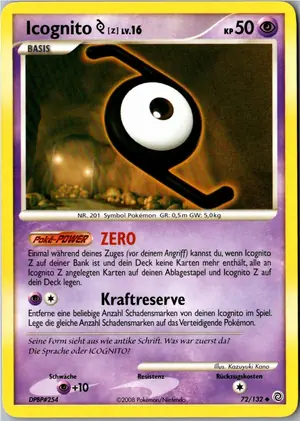 Pokémon-Karte Icognito Z 72/132 Rätselhafte Wunder