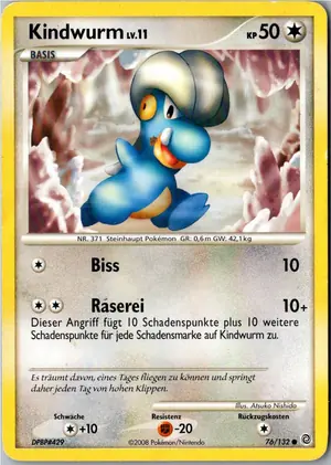 Pokémon-Karte Kindwurm 76/132 Rätselhafte Wunder