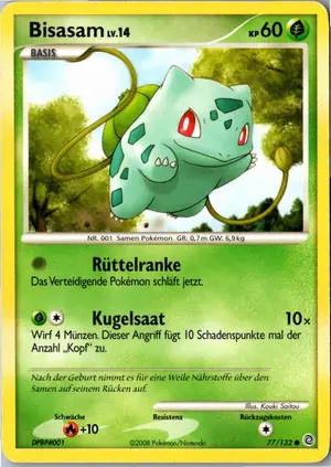 Pokémon-Karte Bisasam 77/132 Rätselhafte Wunder