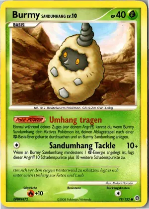 Pokémon-Karte Burmy Sandumhang 79/132 Rätselhafte Wunder