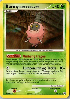 Pokémon-Karte Burmy Lumpenumhang 80/132 Rätselhafte Wunder