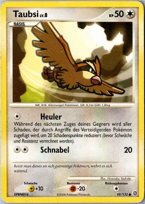 Pokémon-Karte Taubsi 99/132 Rätselhafte Wunder