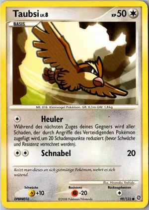 Pokémon-Karte Taubsi 99/132 Rätselhafte Wunder