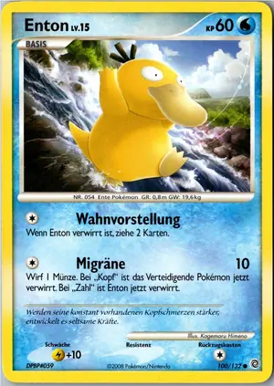 Pokémon-Karte Enton 100/132 Rätselhafte Wunder