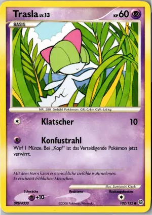 Pokémon-Karte Trasla 102/132 Rätselhafte Wunder