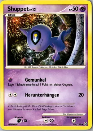 Pokémon-Karte Shuppet 110/132 Rätselhafte Wunder