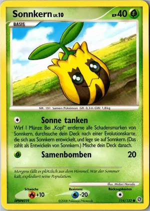 Pokémon-Karte Sonnkern 114/132 Rätselhafte Wunder