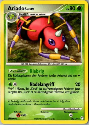 Pokémon-Karte Ariados 20/123 Geheimnisvolle Schätze